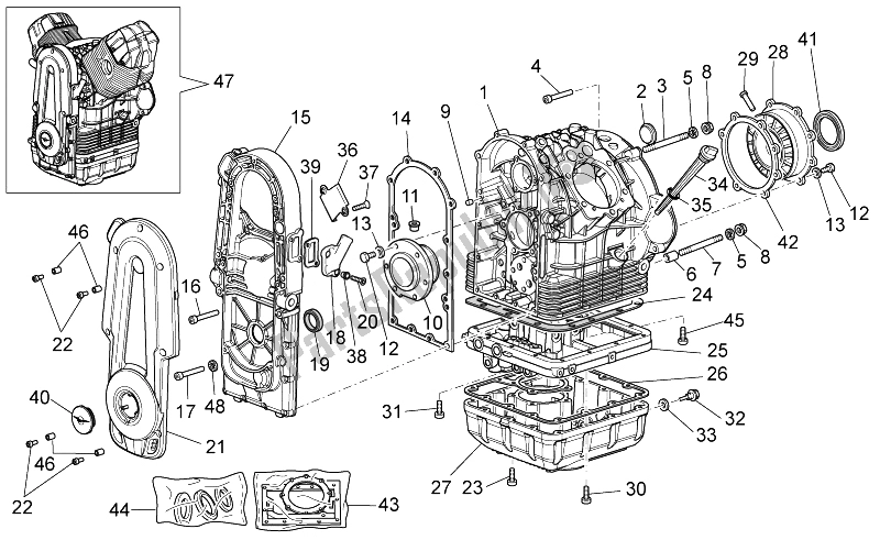 Toutes les pièces pour le Carter du Moto-Guzzi Breva 1200 2007