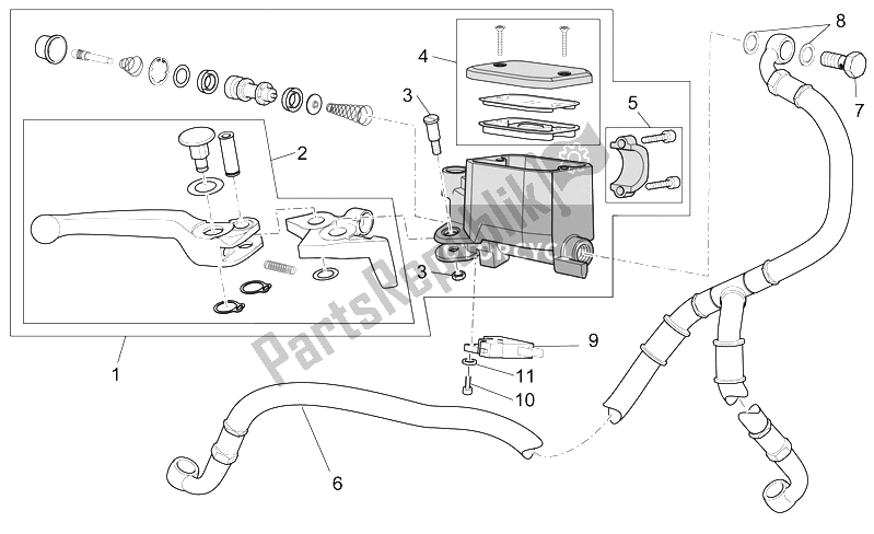 Tutte le parti per il Pompa Freno Anteriore del Moto-Guzzi Griso S E 1200 8V 2015