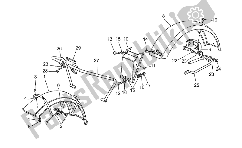 Toutes les pièces pour le Garde-boue Avant / Arrière du Moto-Guzzi S 1000 1989