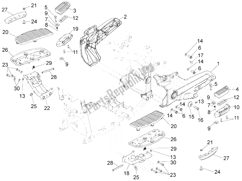 All parts for the Foot Rests of the Moto-Guzzi California 1400 Touring ABS 2012