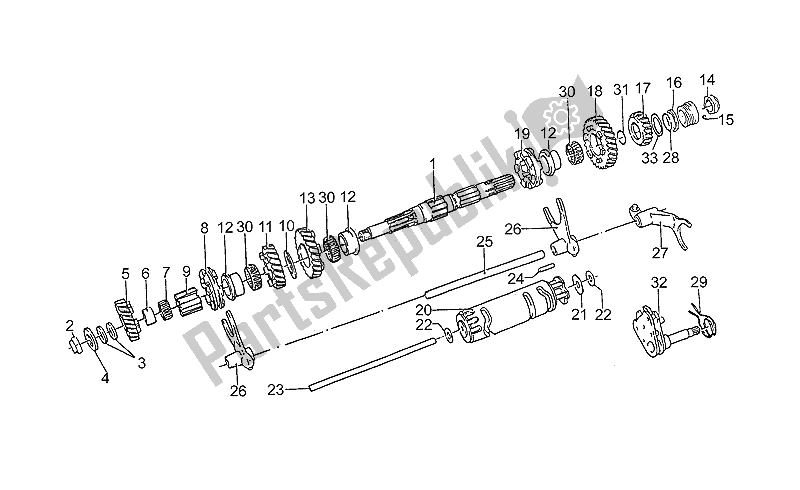 All parts for the Driven Shaft of the Moto-Guzzi 850 T5 Polizia CC PA NC 1995