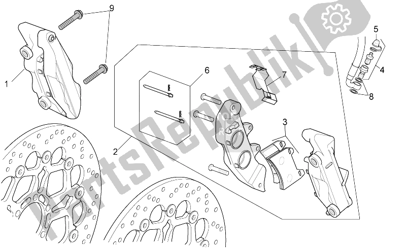 Todas las partes para Pinza De Freno Delantero de Moto-Guzzi Stelvio 1200 NTX ABS 2009