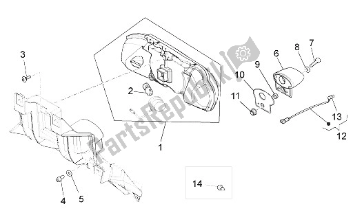 All parts for the Taillight of the Moto-Guzzi Stelvio 1200 8V STD NTX 2011