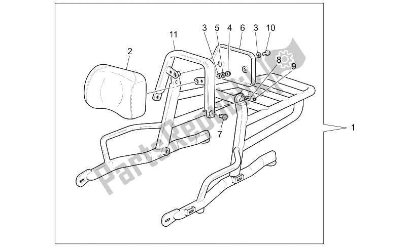 Toutes les pièces pour le Porte-bagages du Moto-Guzzi California EV Touring PI 1100 2002