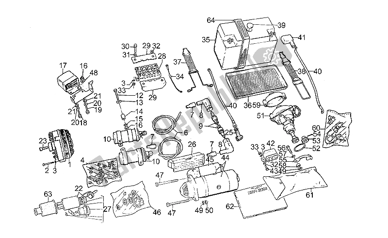 Todas as partes de Bateria do Moto-Guzzi 850 T5 III Serie Civile 1985