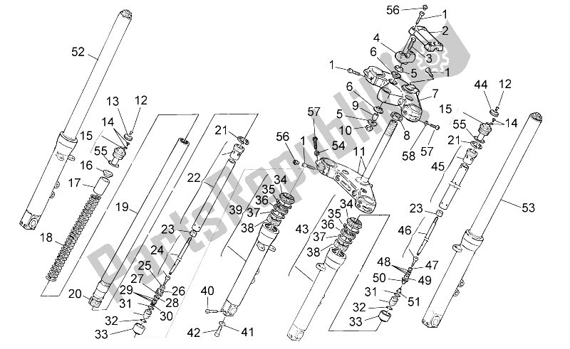 All parts for the Front Fork of the Moto-Guzzi California Black Eagle 1100 2009