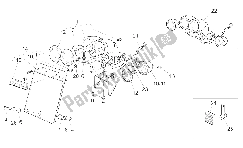 Toutes les pièces pour le Feux Arrière du Moto-Guzzi California Stone Touring PI CAT 1100 2003