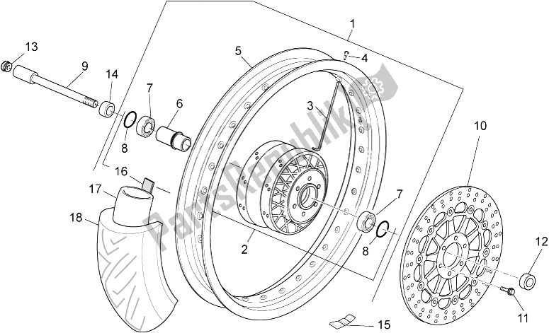 All parts for the Front Wheel I of the Moto-Guzzi Nevada Classic 750 2012