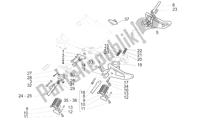 Todas las partes para Reposapiés de Moto-Guzzi California Alum TIT PI CAT 1100 2003