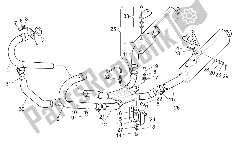 Todas las partes para Unidad De Escape de Moto-Guzzi V 11 CAT 1100 2003