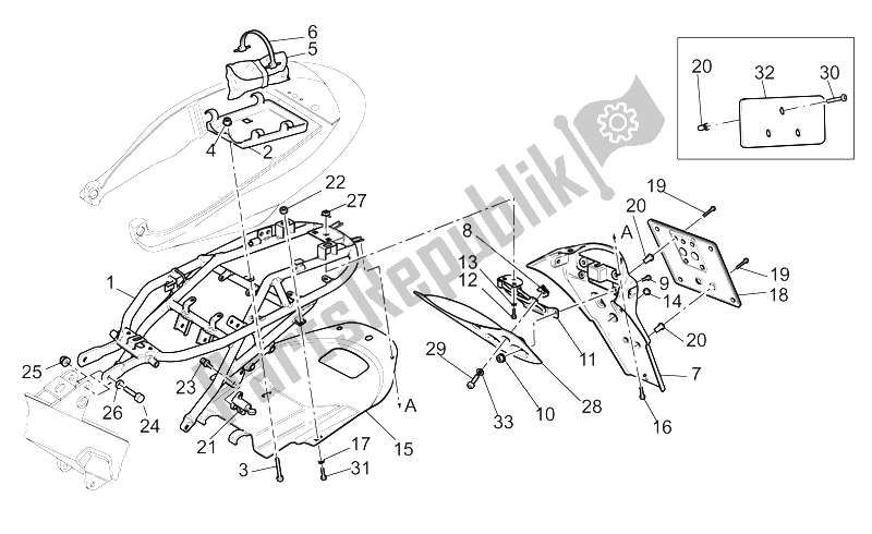 Todas las partes para Soporte De Placa De Matrícula Trasera de Moto-Guzzi V 11 CAT 1100 2003