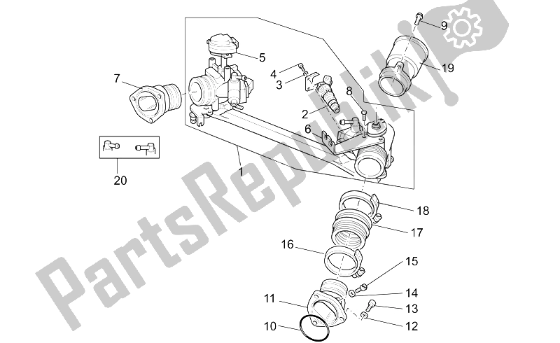 Tutte le parti per il Corpo Farfallato del Moto-Guzzi MGS 01 Corsa 1200 2004