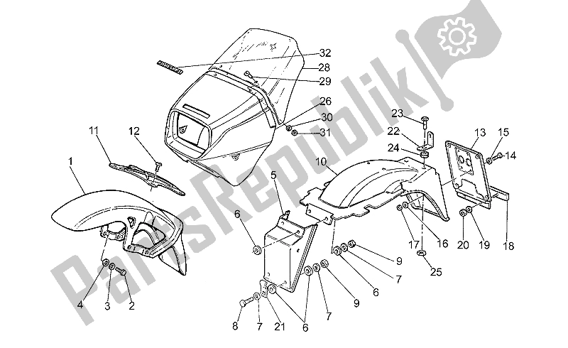 All parts for the Fairing of the Moto-Guzzi 850 T5 III Serie Civile 1985