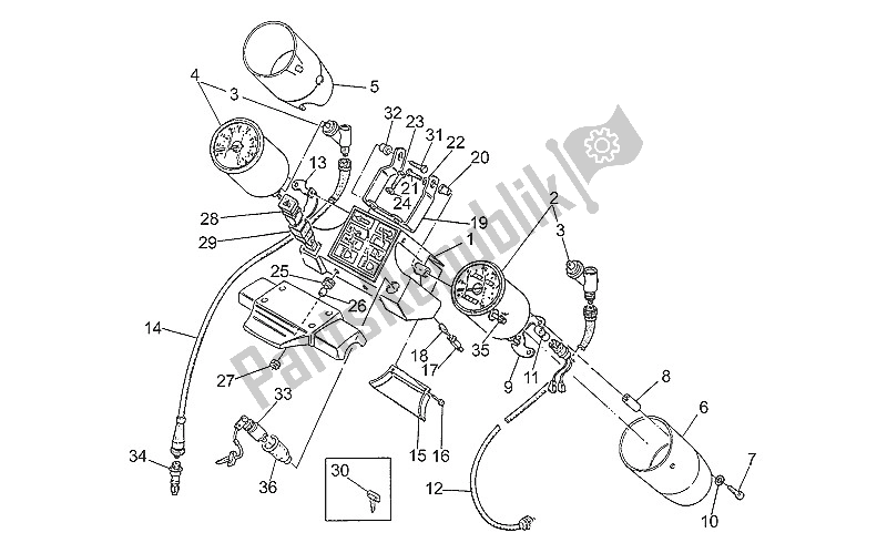 Todas as partes de Painel De Controle do Moto-Guzzi Nevada 350 1993