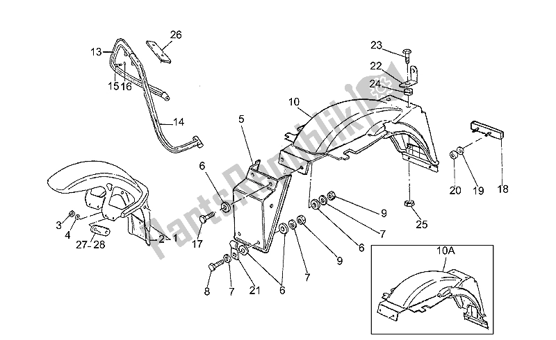 All parts for the Front/rear Mudguards of the Moto-Guzzi GT 1000 1987