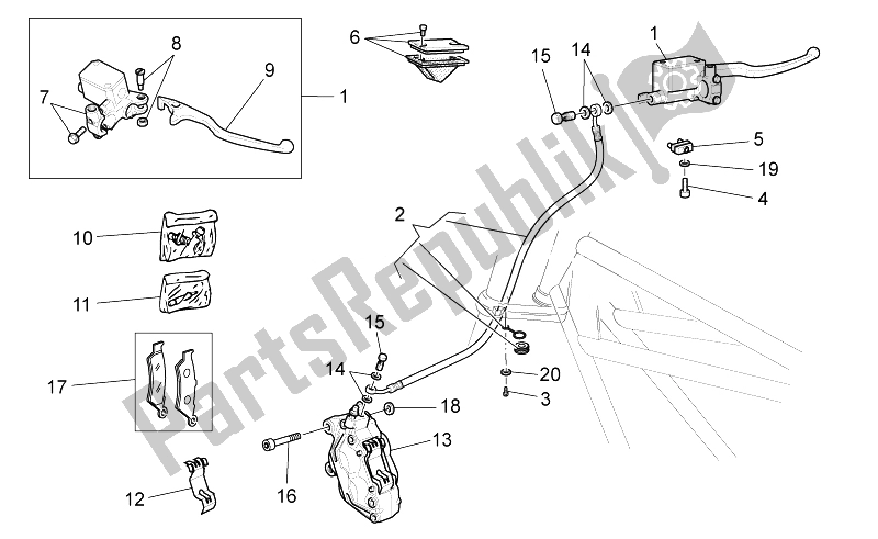 All parts for the Front Brake System of the Moto-Guzzi V7 Racer 750 2014