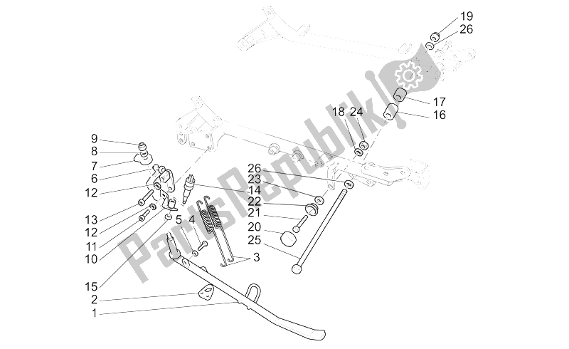 Todas las partes para Soporte Lateral de Moto-Guzzi California Alum TIT PI CAT 1100 2003