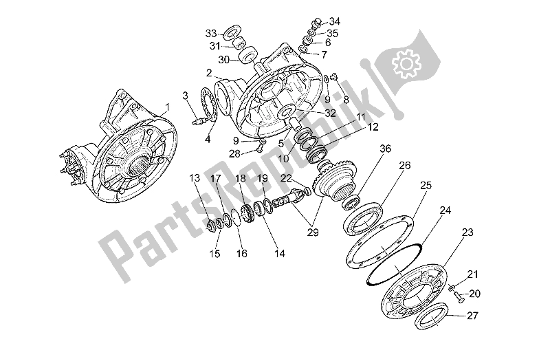 Toutes les pièces pour le Transmission Terminée I du Moto-Guzzi V 11 Sport Mandello 1100 1999