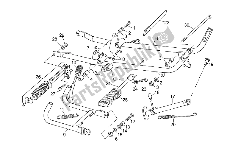All parts for the Foot Rests - Lateral Stand of the Moto-Guzzi V 35 C 50 350 1985