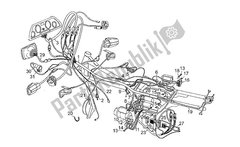 All parts for the Electrical System of the Moto-Guzzi SP III 1000 1989
