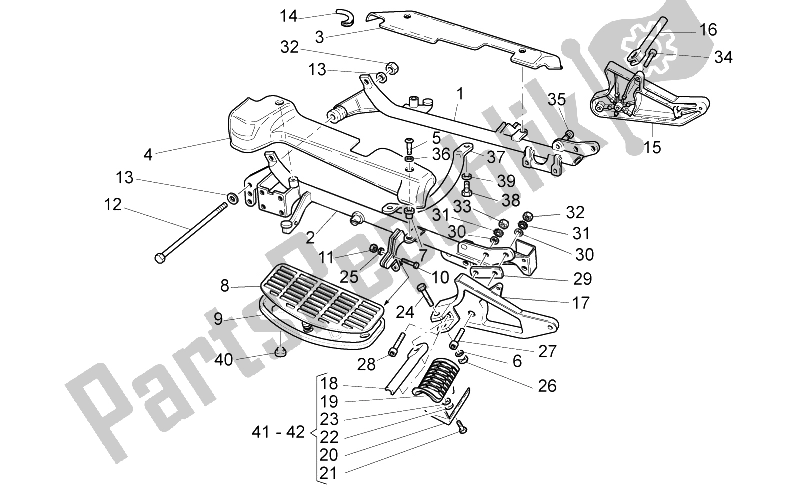 All parts for the Craddle Arm-foot Rests of the Moto-Guzzi California Black Eagle 1100 2009