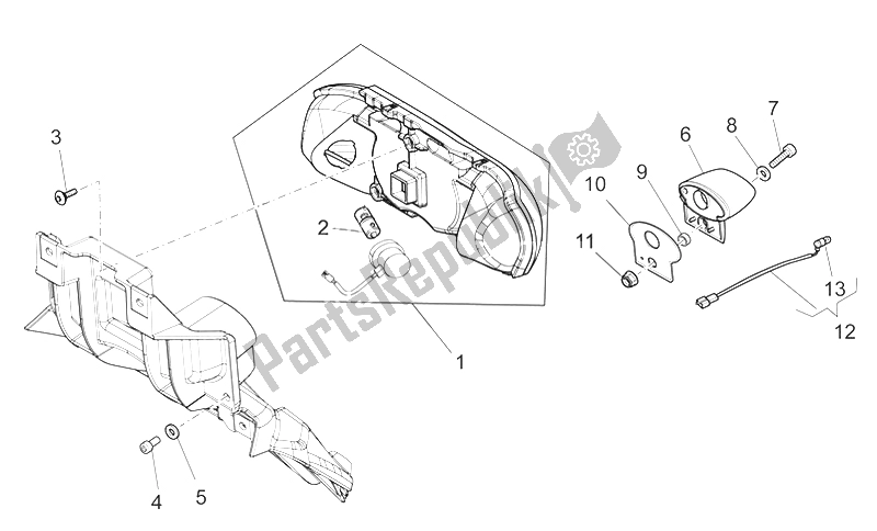 Toutes les pièces pour le Feu Arrière du Moto-Guzzi Stelvio 1200 2008