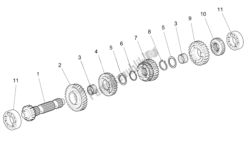 Toutes les pièces pour le Arbre De Transmission Primaire du Moto-Guzzi Griso V IE 850 2006