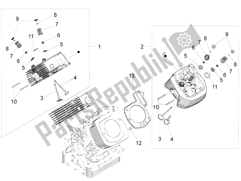 Todas las partes para Culata - Válvulas de Moto-Guzzi Eldorado 1400 2015