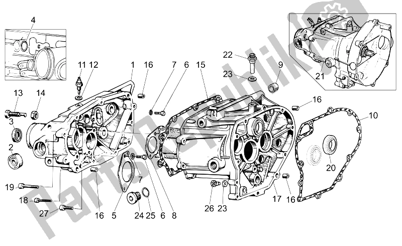 Alle onderdelen voor de Transmissie Kooi van de Moto-Guzzi Breva IE 750 2003