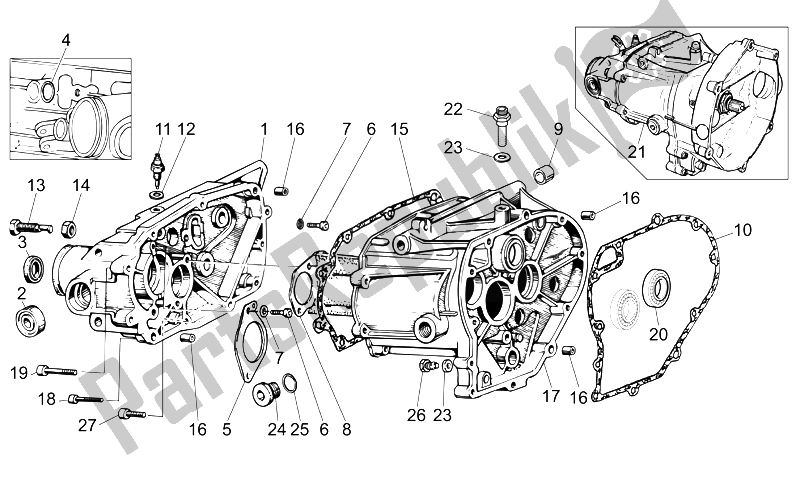 Alle onderdelen voor de Transmissie Kooi van de Moto-Guzzi Breva IE 750 2003