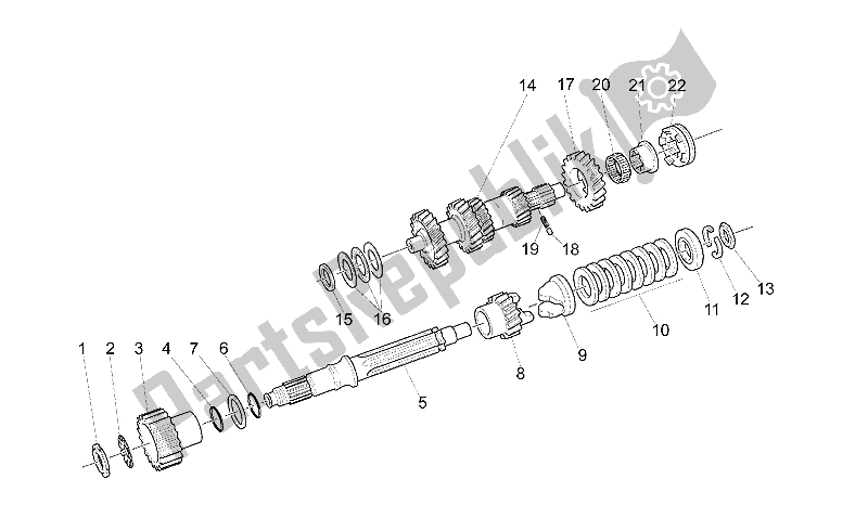 All parts for the Primary Gear Shaft of the Moto-Guzzi California Jackal 1100 1999