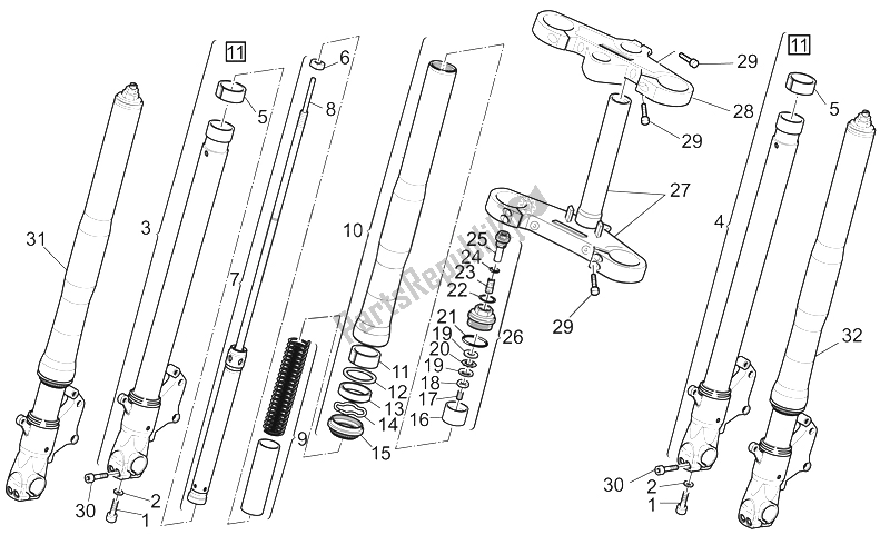 Todas las partes para Horquilla Delantera Ii de Moto-Guzzi V 11 LE Mans 1100 2002