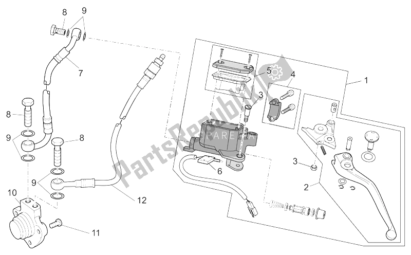 Tutte le parti per il Controllo Della Frizione Completo del Moto-Guzzi Sport 1200 2006