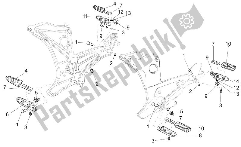 Toutes les pièces pour le Repose-pieds I du Moto-Guzzi Breva V IE 850 2006