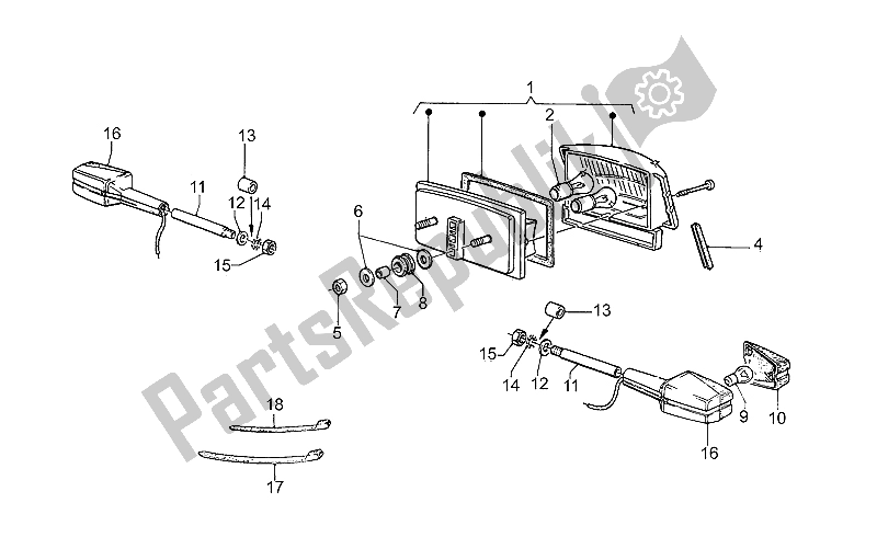 All parts for the Taillight of the Moto-Guzzi 850 T5 III Serie Civile 1985