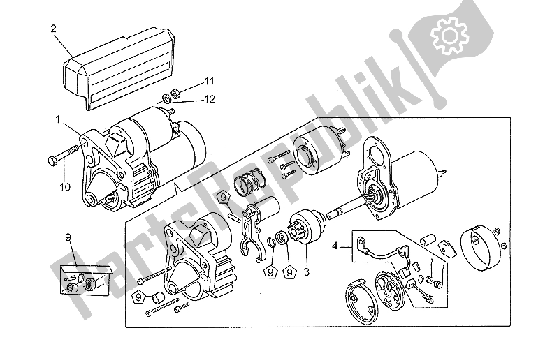 Toutes les pièces pour le Démarreur Valeo du Moto-Guzzi GT 1000 1987