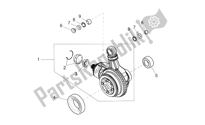 All parts for the Trans. Cpl.-bevel Gear of the Moto-Guzzi Norge 1200 IE 2006