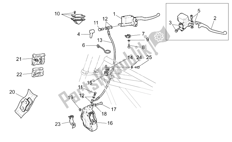 Toutes les pièces pour le Système De Freinage Avant Droit du Moto-Guzzi California EV Touring PI 1100 2002