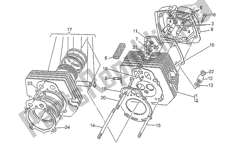 Todas las partes para Cabeza De Cilindro de Moto-Guzzi Nevada 350 1993