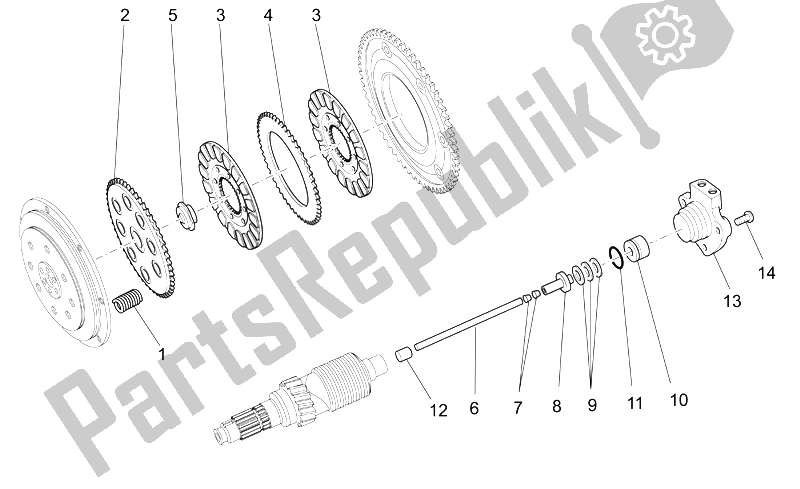 All parts for the Clutch of the Moto-Guzzi Norge 1200 IE 2006