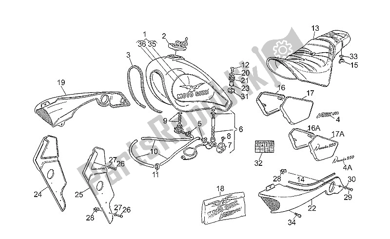 Todas las partes para Cuerpo de Moto-Guzzi Nevada 350 1993
