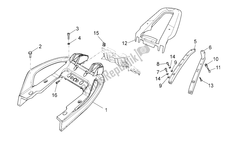 All parts for the Rear Handle - Luggage Rack of the Moto-Guzzi Stelvio 1200 NTX ABS 2009