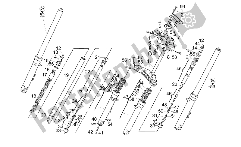 Tutte le parti per il Forcella Anteriore <kd131644 del Moto-Guzzi California Special 1100 1999