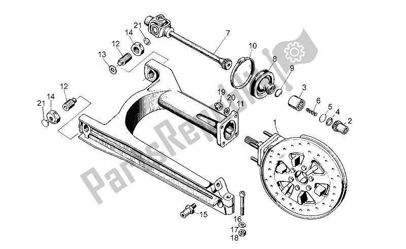 Toutes les pièces pour le Bras Oscillant du Moto-Guzzi V 35 II 350 1985