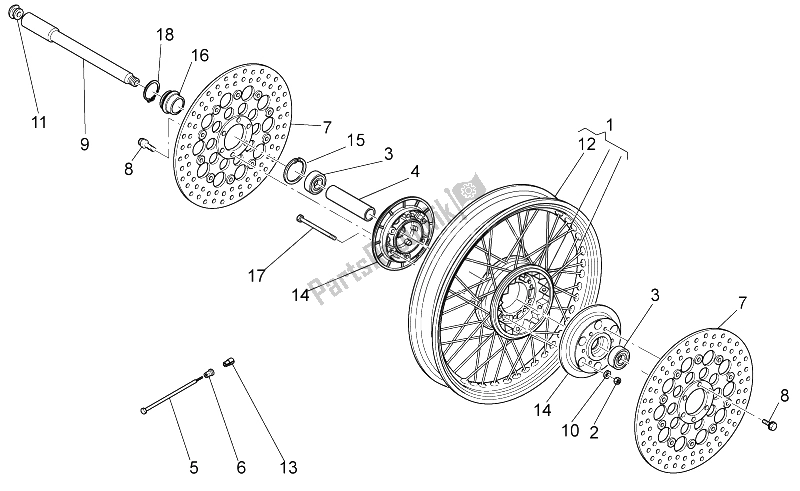 Toutes les pièces pour le Roue Avant du Moto-Guzzi California Black Eagle 1100 2009