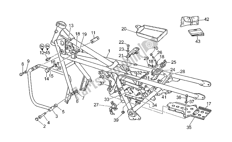 Toutes les pièces pour le Cadre du Moto-Guzzi California EV V 11 USA 1100 1997