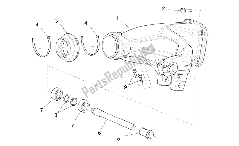 Toutes les pièces pour le Bras Oscillant du Moto-Guzzi Griso V IE 1100 2005