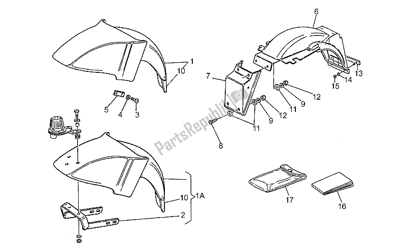 Toutes les pièces pour le Garde-boue Avant / Arrière du Moto-Guzzi 850 T5 Polizia 1994