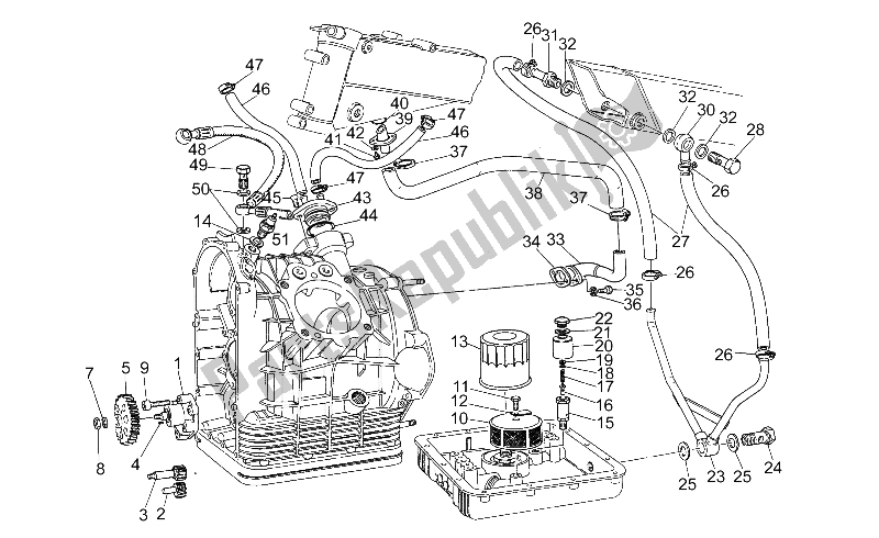 All parts for the Oil Pump of the Moto-Guzzi Daytona Racing 1000 1996