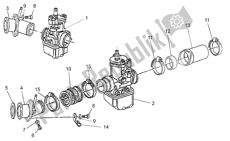 Alle onderdelen voor de Levering (carburateur) van de Moto-Guzzi Nevada Base Club 750 2002